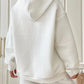 Full Size Textured Drawstring Drop Shoulder Hoodie