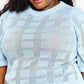 Double Take Ribbed Trim Round Neck Knit Top