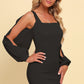 Women's Square Neck Split Sleeve Mini Dress
