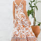 Printed V-Neck Wide Strap Dress