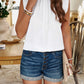 Frill Ruched Mock Neck Sleeveless Blouse