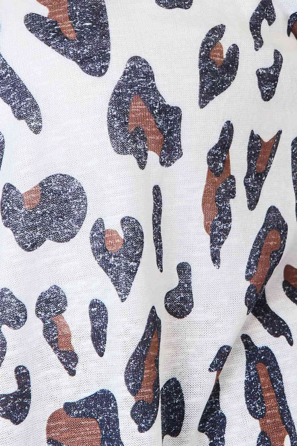 Double Take Leopard Long Sleeve Cardigan *