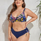 Sammi Plus Size Printed V-Neck Drawstring Bikini Set