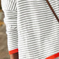 Striped Round Neck Drop Shoulder T-Shirt