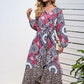 Leopard Ruffle Trim V-Neck Printed Dress