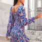 Abstract Print Square Neck Smocked Dress