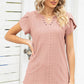 Eyelet Notched Petal Sleeve Blouse