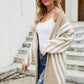 Two-Tone Open Front Fuzzy Longline Cardigan