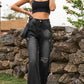 BeyondYou Distressed Buttoned Loose Fit Jeans