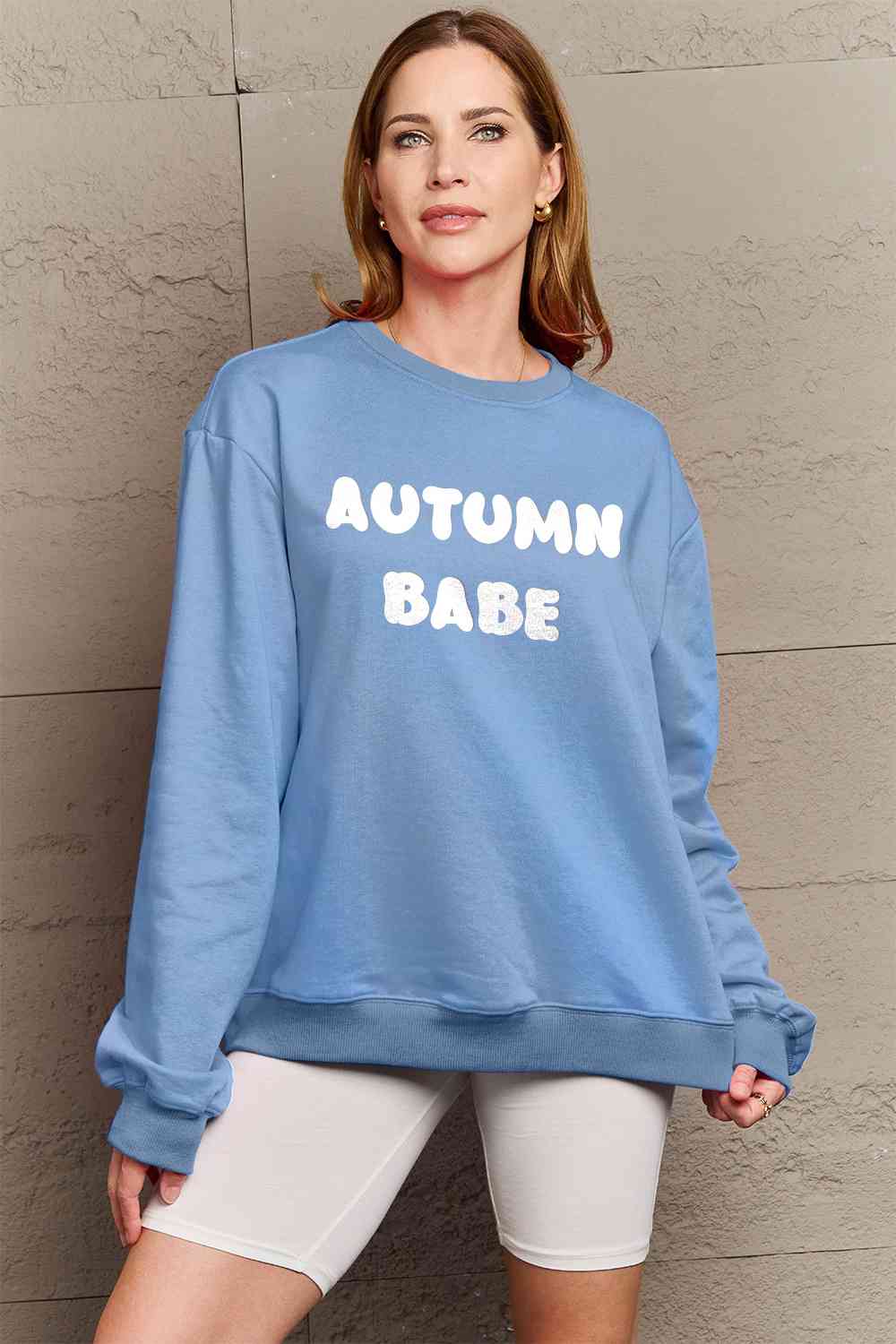 Simply Love SEASONAL Full Size AUTUMN BABE Graphic Sweatshirt