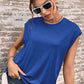 Women's Round Neck Cap Sleeve Top