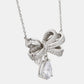 Teardrop Shape 925 Sterling Silver Zircon Pandent Necklace