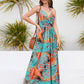 Printed Surplice Spaghetti Strap Dress