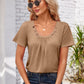 Decorative Button Scoop Neck T-Shirt