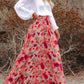 Printed High Waist Pleated Skirt