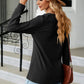 Full Size Notched Neck Long Sleeve Buttoned Blouse