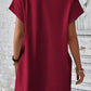 Pocketed Round Neck Short Sleeve Dress