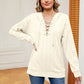 Full Size Lace-Up Long Sleeve Hoodie