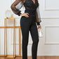 Plunge Long Sleeve Jumpsuit