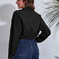 Collared Neck Dropped Shoulder Buttoned Jacket