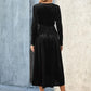 OhSoMidi Tie Front Long Sleeve Slit Dress