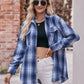 Plaid Dropped Shoulder Longline Shirt