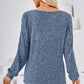 Ribbed Square Neck Long Sleeve T-Shirt