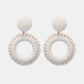 Round Shape Raffia Grass Dangle Earrings