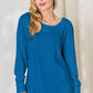 Basic Bae Full Size Ribbed Round Neck Slit T-Shirt