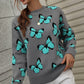 Woven Right Butterfly Dropped Shoulder Crewneck Sweater