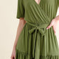 And The Why Soft Short Sleeve Tiered Midi Dress