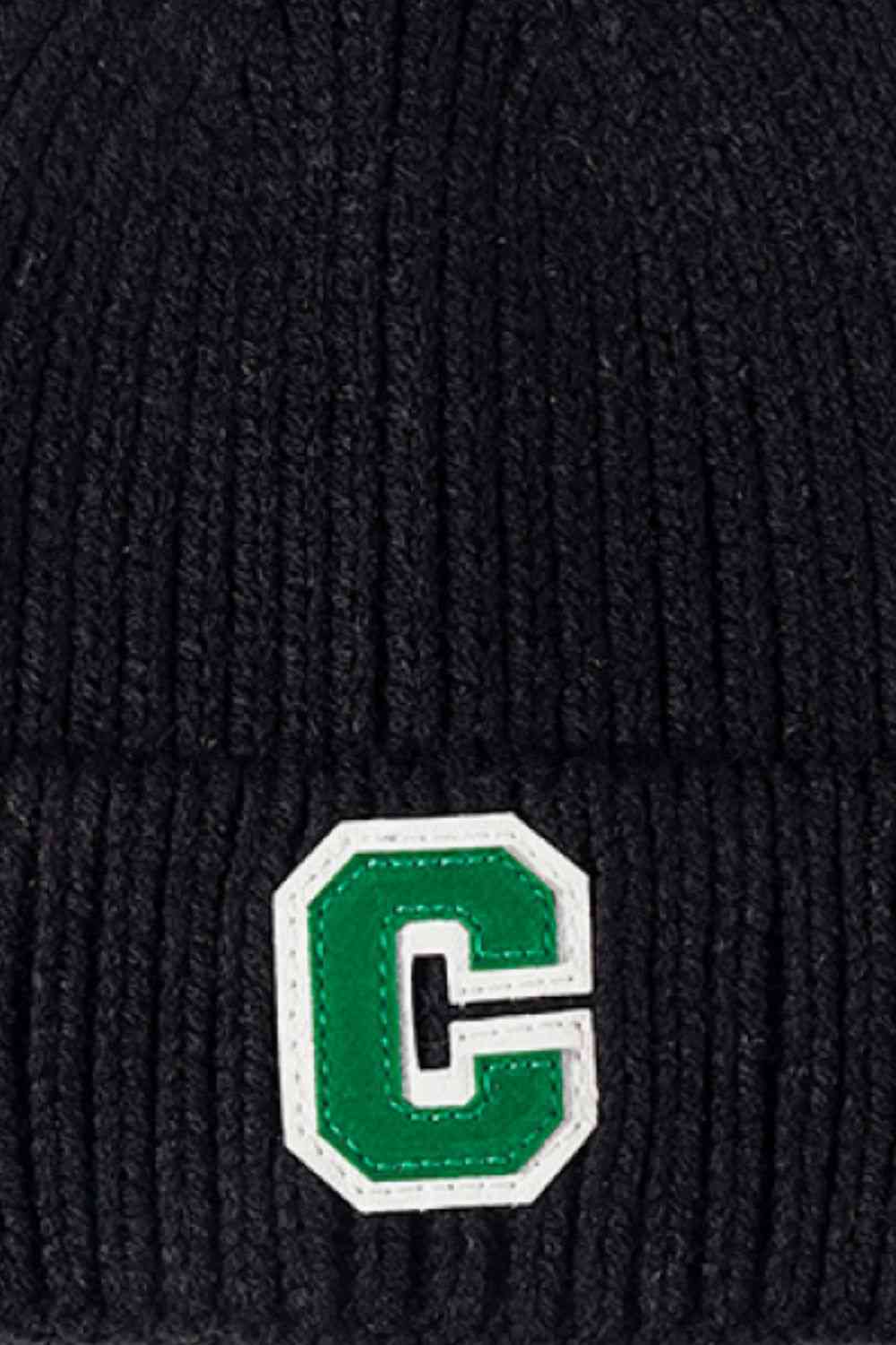 CHIC HATZ Letter C Patch Cuffed Beanie