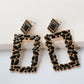 Square Shape Glass Stone Dangle Earrings