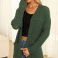 FULL SIZE Open Front Dropped Shoulder Cardigan with Pockets