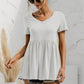 V-Neck Short Sleeve Babydoll Top