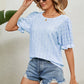 Full Size Round Neck Flounce Sleeve Blouse