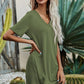 Women's Twisted V-Neck Short Sleeve Dress