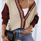 Contrast Button Up Dropped Shoulder Cardigan
