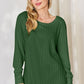 Basic Bae Full Size Ribbed Round Neck Slit T-Shirt