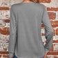 Ruched Square Neck Long Sleeve T-Shirt