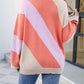 Hannah&Mea Color Block Ribbed Round Neck Sweater