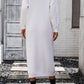 IdeationJovial Notched Neck Dropped Shoulder Button-Down Midi Dress
