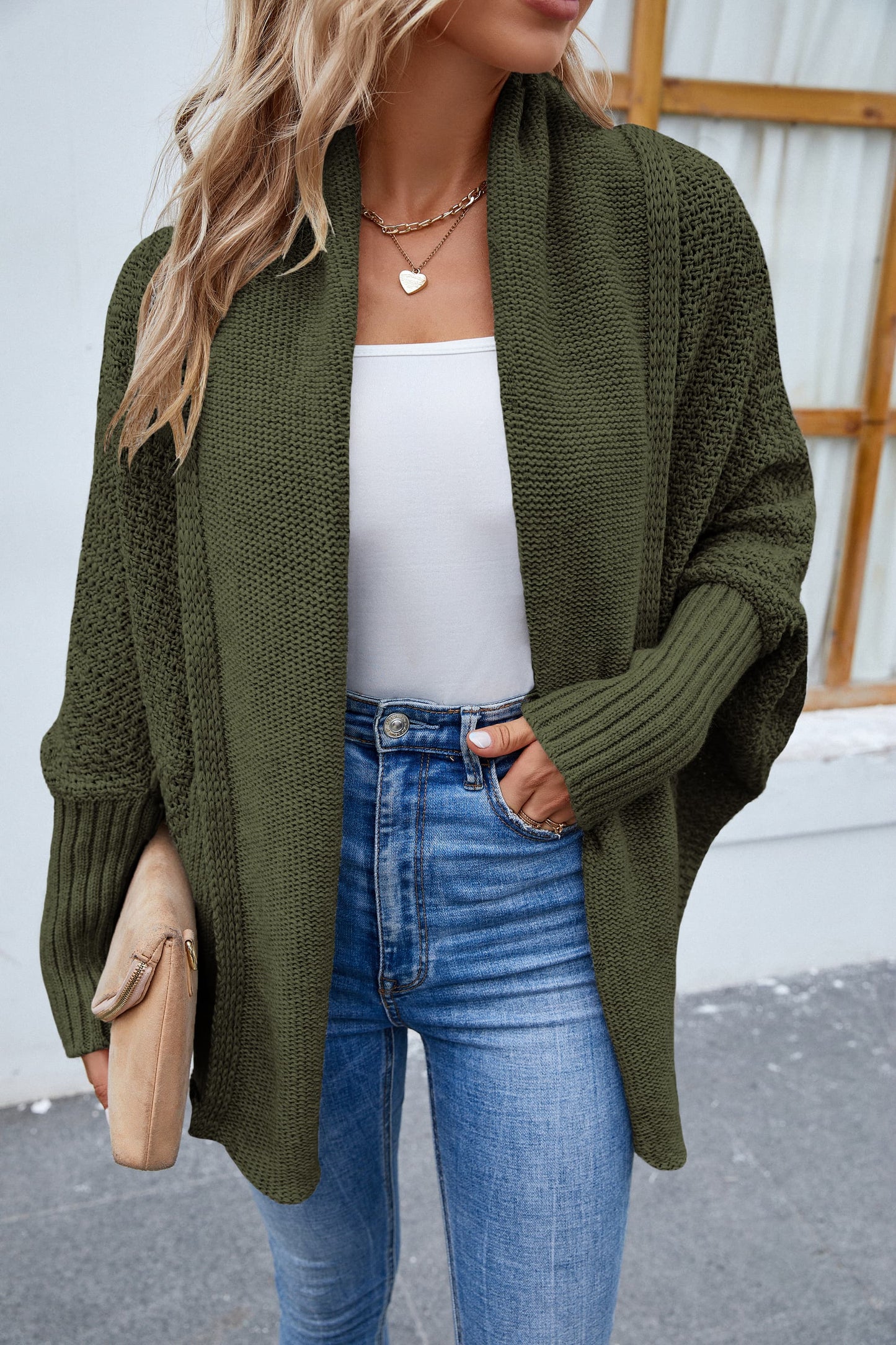 SkyMarie Open Front Long Sleeve Cardigan