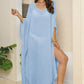 One Size V-Neck Three-Quarter Sleeve Cover-Up