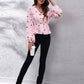 Butterfly V-Neck Balloon Sleeve Peplum Blouse