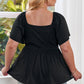 Women's Plus Size Drawstring Sweetheart Neck Babydoll Blouse