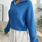Quarter Zip Dropped Shoulder Sweater