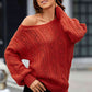 Cable-Knit Round Neck Long Sleeve Sweater