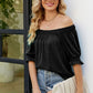 Full Size Short Flounce Sleeve Top