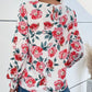 Women's Floral Long Puff Sleeve Round Neck Blouse